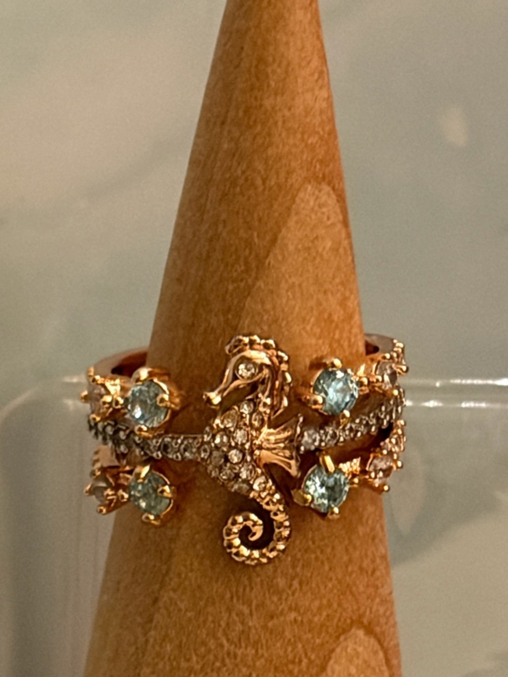 Bomb Party Atlantis Shimmering Seas Gold Seahorse Ring - Women's Jewelry